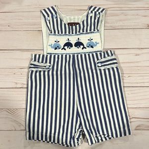 6-12 month LIL CACTUS whale embroidered brand romper